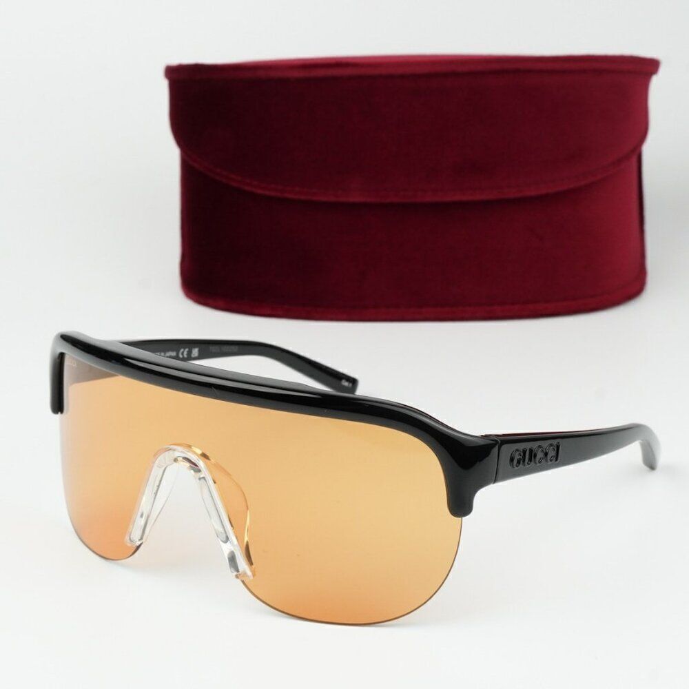 NEW Gucci GG1645S  005 Black Orange Unisex Mask Sunglasses GG 1645S